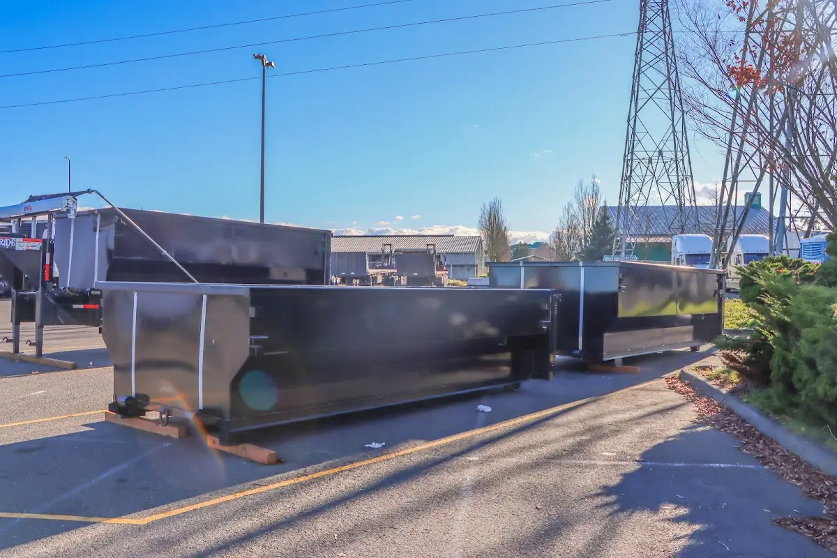 Roll-off dumpster ready for waste disposal at job site for Commercial Dumpster Rental in Radnor